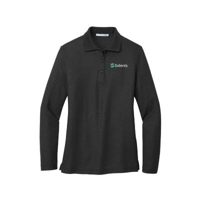 Women's Solenis Silk Touch Long Sleeve Polo - Black
