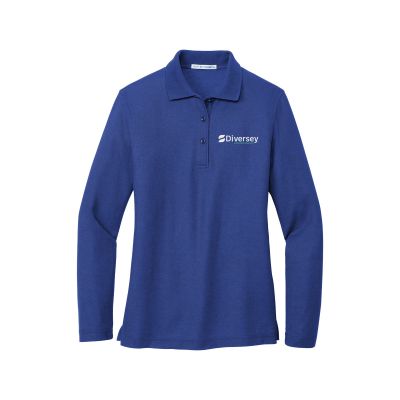 Women's Diversey Silk Touch Long Sleeve Polo - Royal 